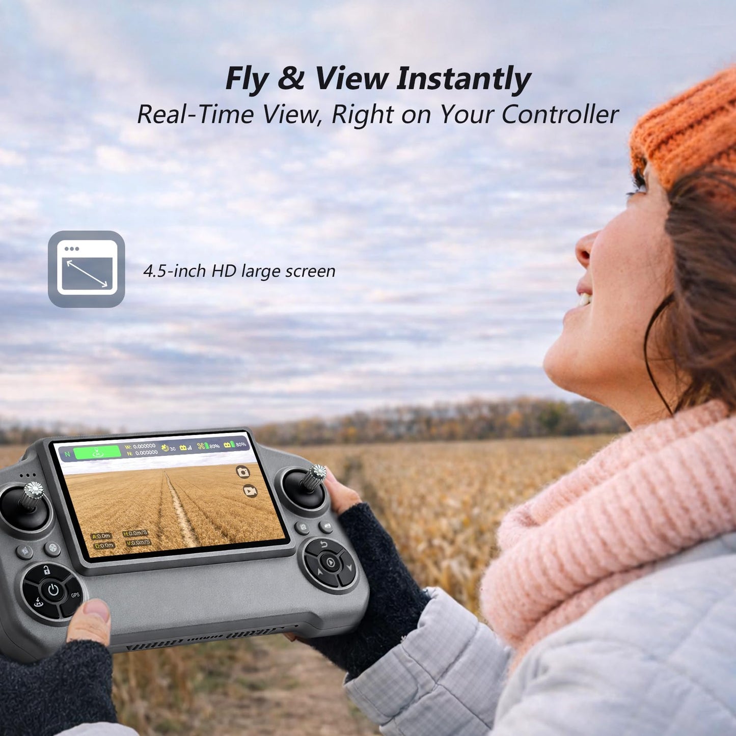 YIKKEON GPS Drone with 4K Camera, 3-Axis Gimbal, Under 249g