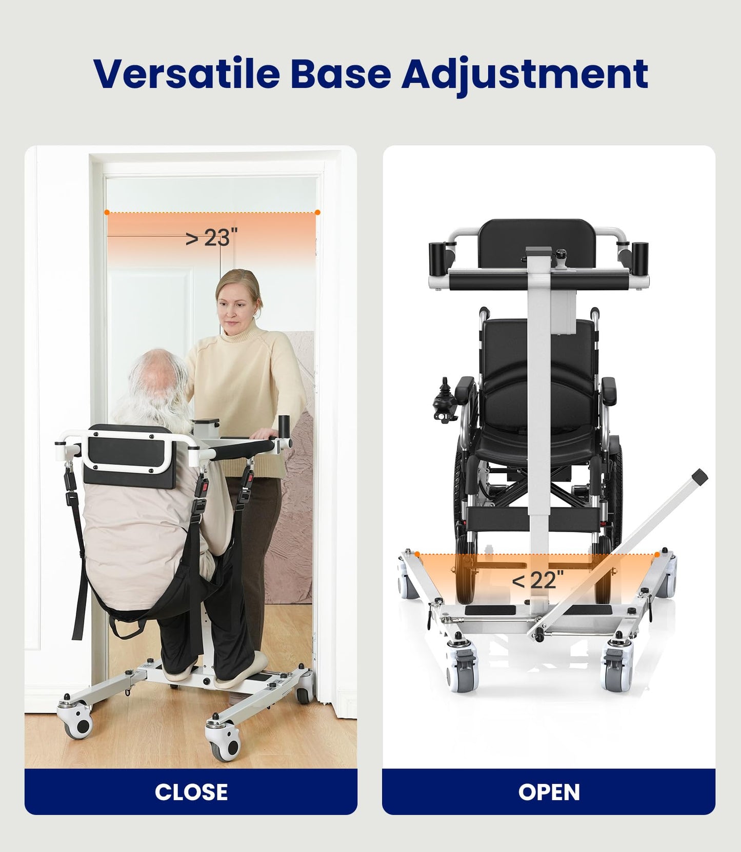 VOCIC Electric Transfer Lift for Car, Portable Folding Patient Lift Transfer Chair, Electric Assist Lift Aid for Seniors, Adults, AY06