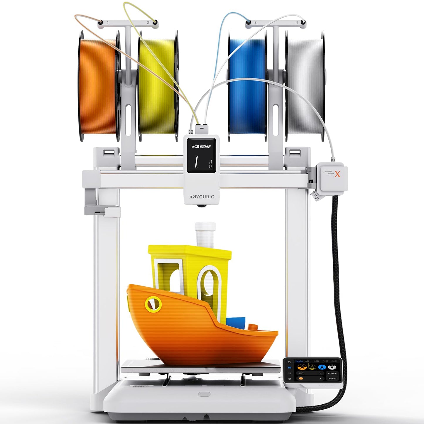 ANYCUBIC Kobra X Fast 3D Printer, Native 4-Color & 19-Color Maximum with 4 ACE 2 Pro, High Speed Large Build Volume FDM 3D Printer with Auto Leveling for Print Farm Bulk Production Model Sellers