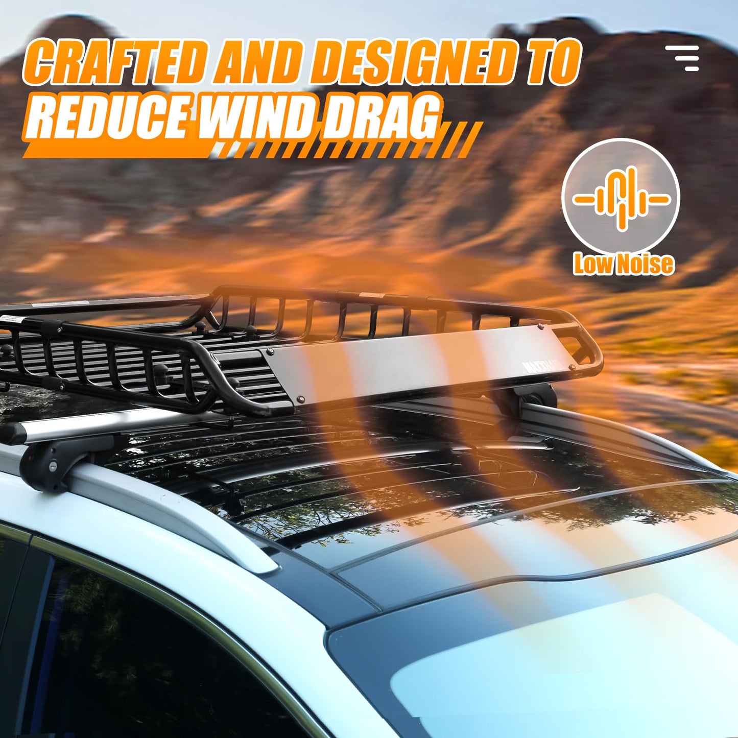 MaxxHaul 51084 46" x 36" x 4.5" Roof Rack Cargo Carrier Steel Basket, Car Top Luggage Holder for SUV and Pick Up Trucks - 150 lb. Capacity, with 15 Cu.Ft. Water Resistant Roof Bag 44" x 34" x 17"