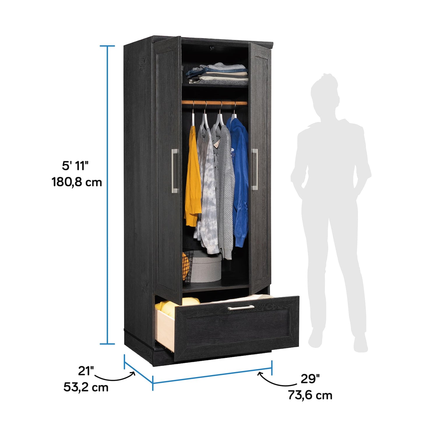 Sauder HomePlus Storage Armoire, Raven Oak Finish