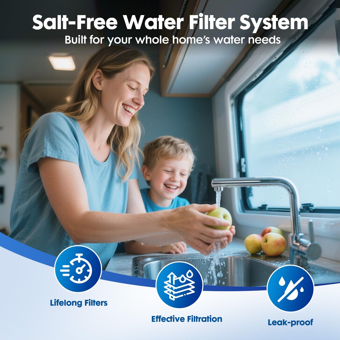 Salt Free Water Softener Systems Whole House, Whole House Water Softener System, 3/4'' FNPT Highly Reduces Hardness, Limescale, Chlorine & Odor, Delivers Pure & Healthy Water| Protect Appliances