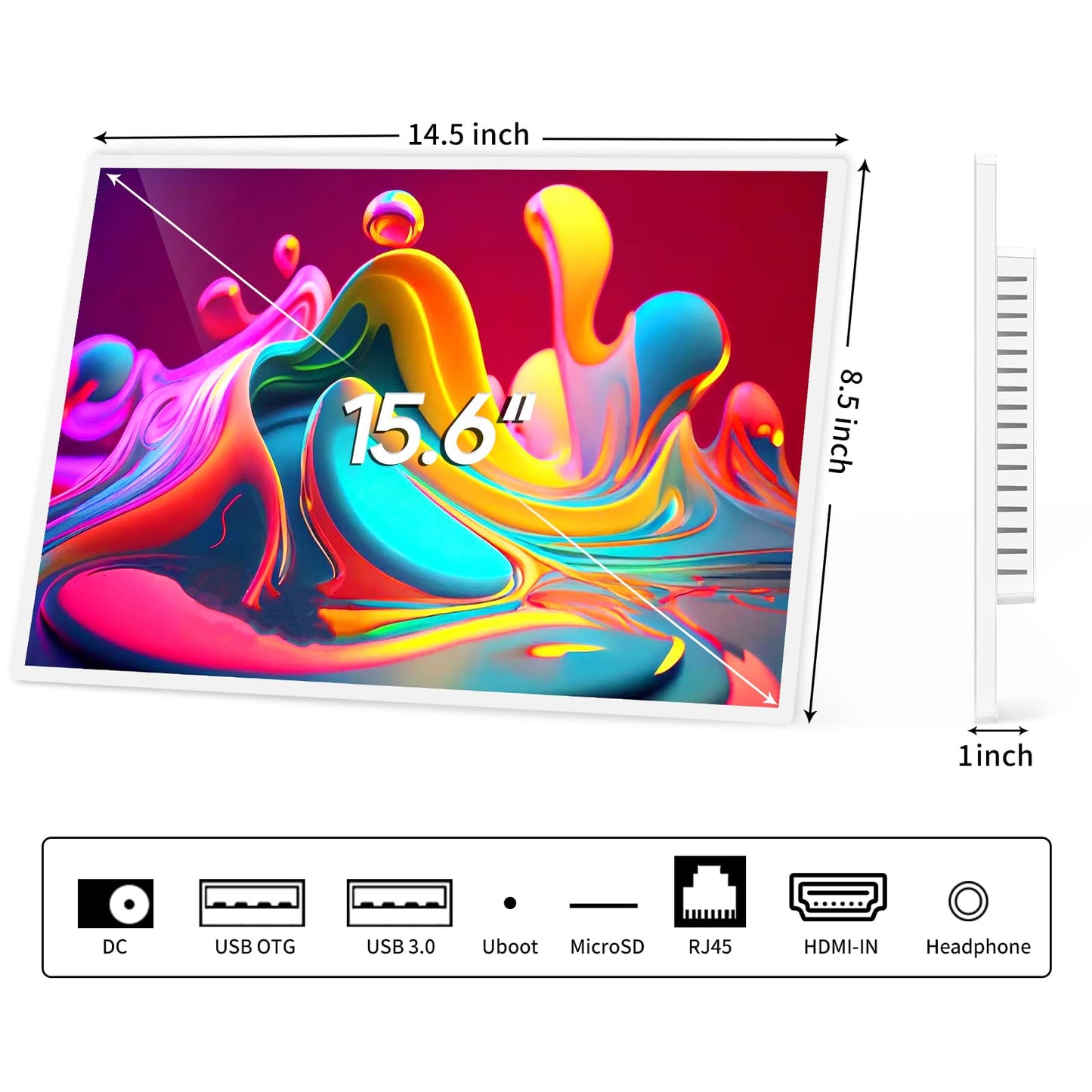 AYSTekMann 15.6" Digital Signage Display 10000 mAh Capacitive Touch Screen Advertising Display with Wireless Screen Mirroring, All in One LCD Screen HDMI-in with Android 11(2+32GB)
