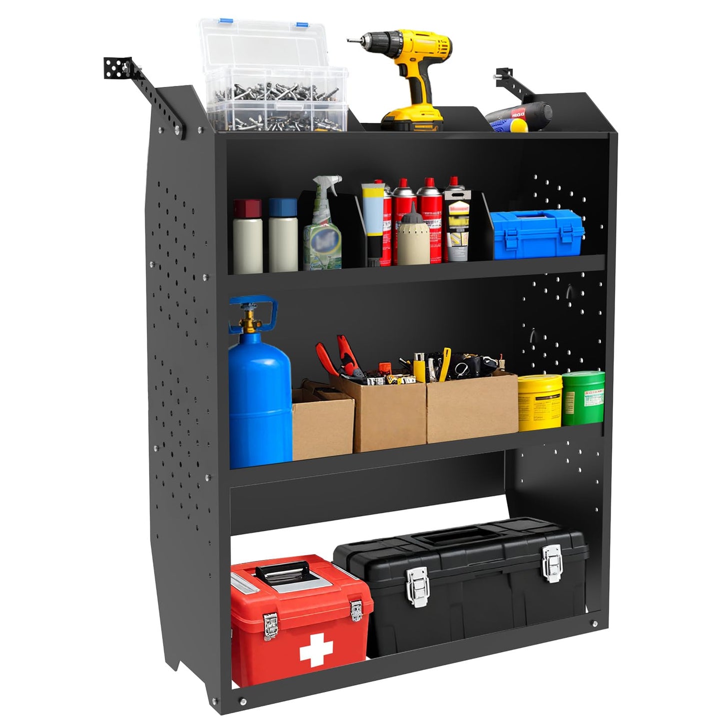 Cargo Van Shelving Storage System, 32" W x 46" H x 13" D Van Shelving Fit for Ford Transit, Chevy Express, GM, NV, Promaster, Sprinter and Metris