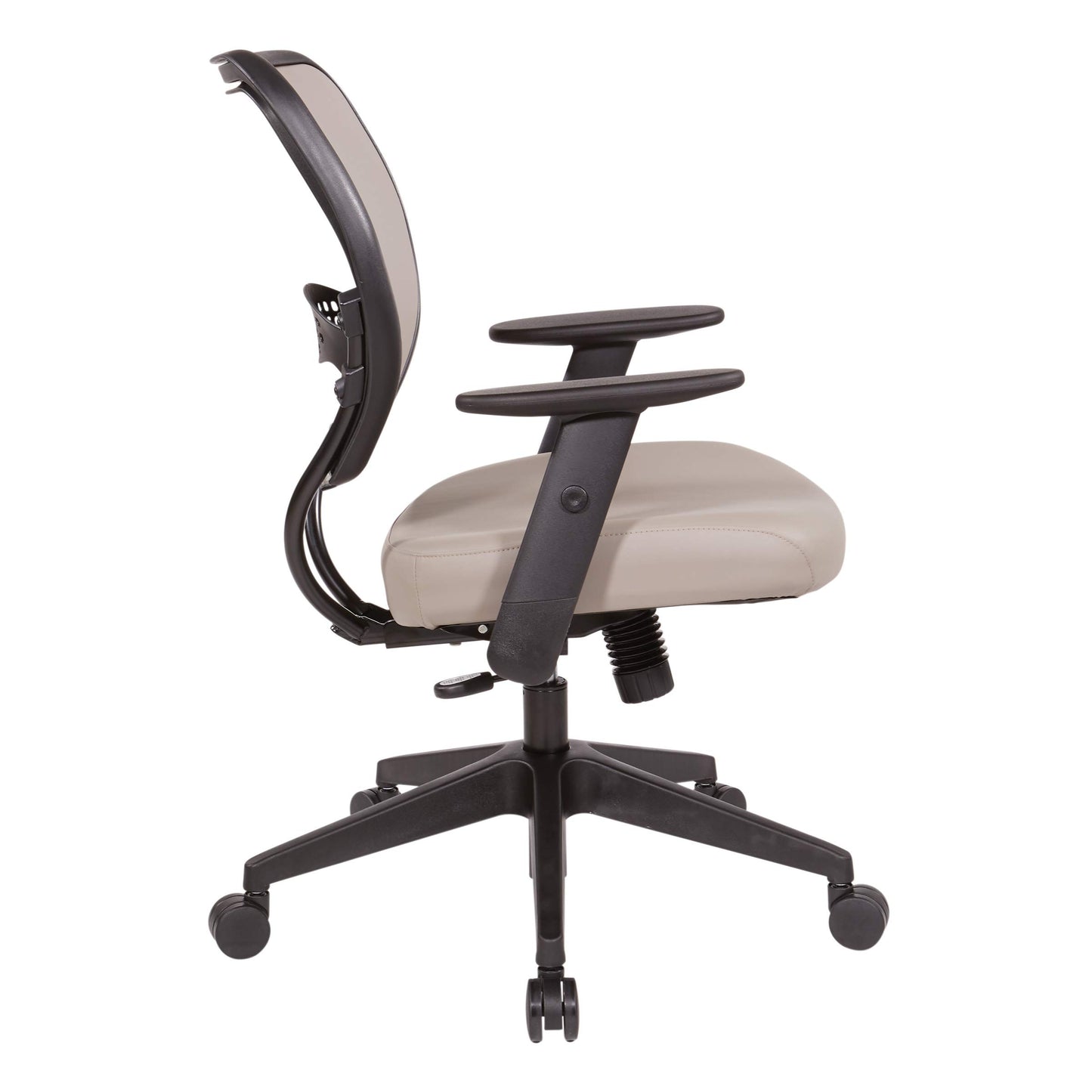 Space Seating 55 Series Air Grid Back Adjustable Manager's Task Chair with Built-in Lumbar Support and Angled Arms, Antimicrobial Dillon Stratus Faux Leather