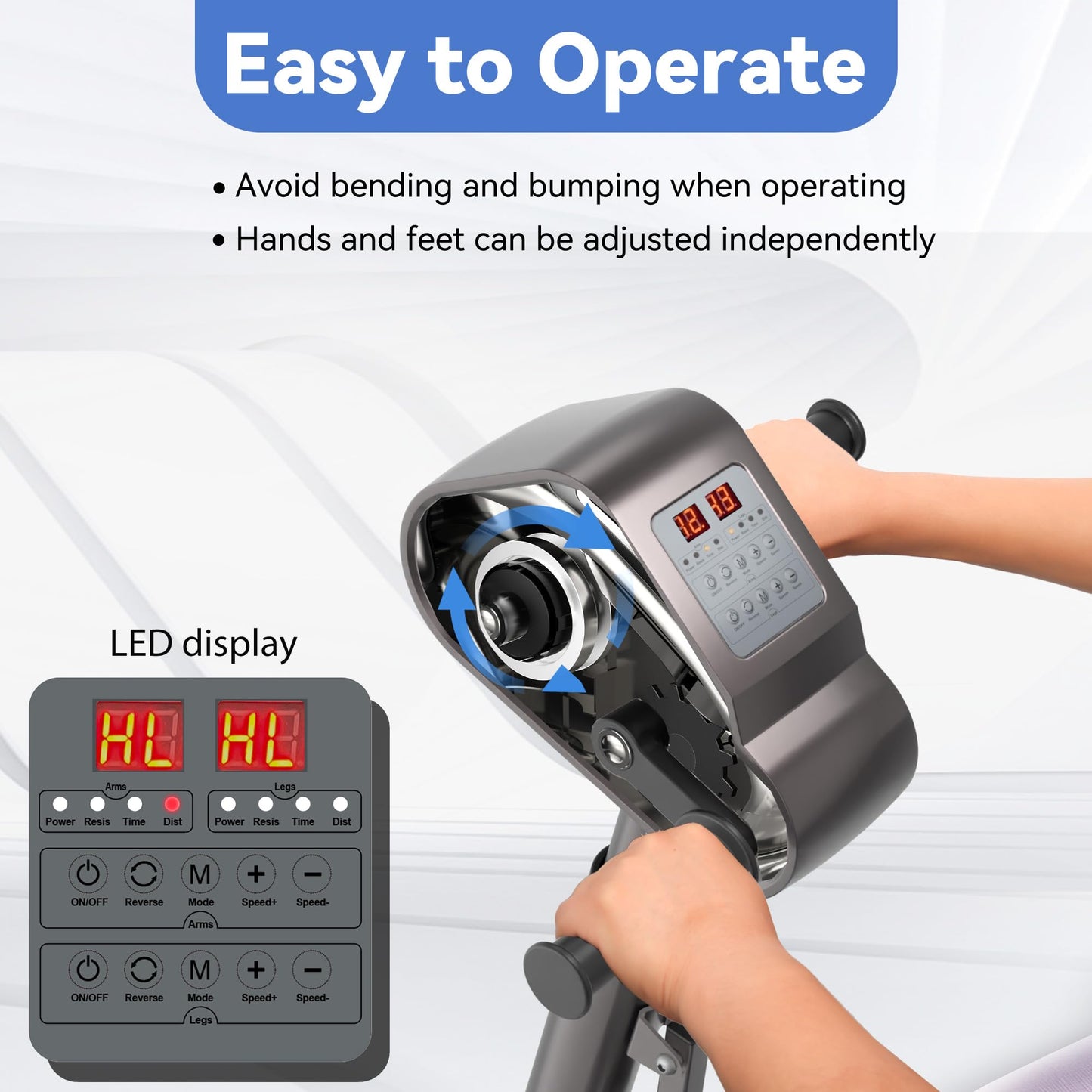 HNLIY Legs Arms Electric Exercise Bike Active Passive Knee Pedal Trainer Physical Therapy Assisted Rehabilitation Home Fitness Equipment For Seniors