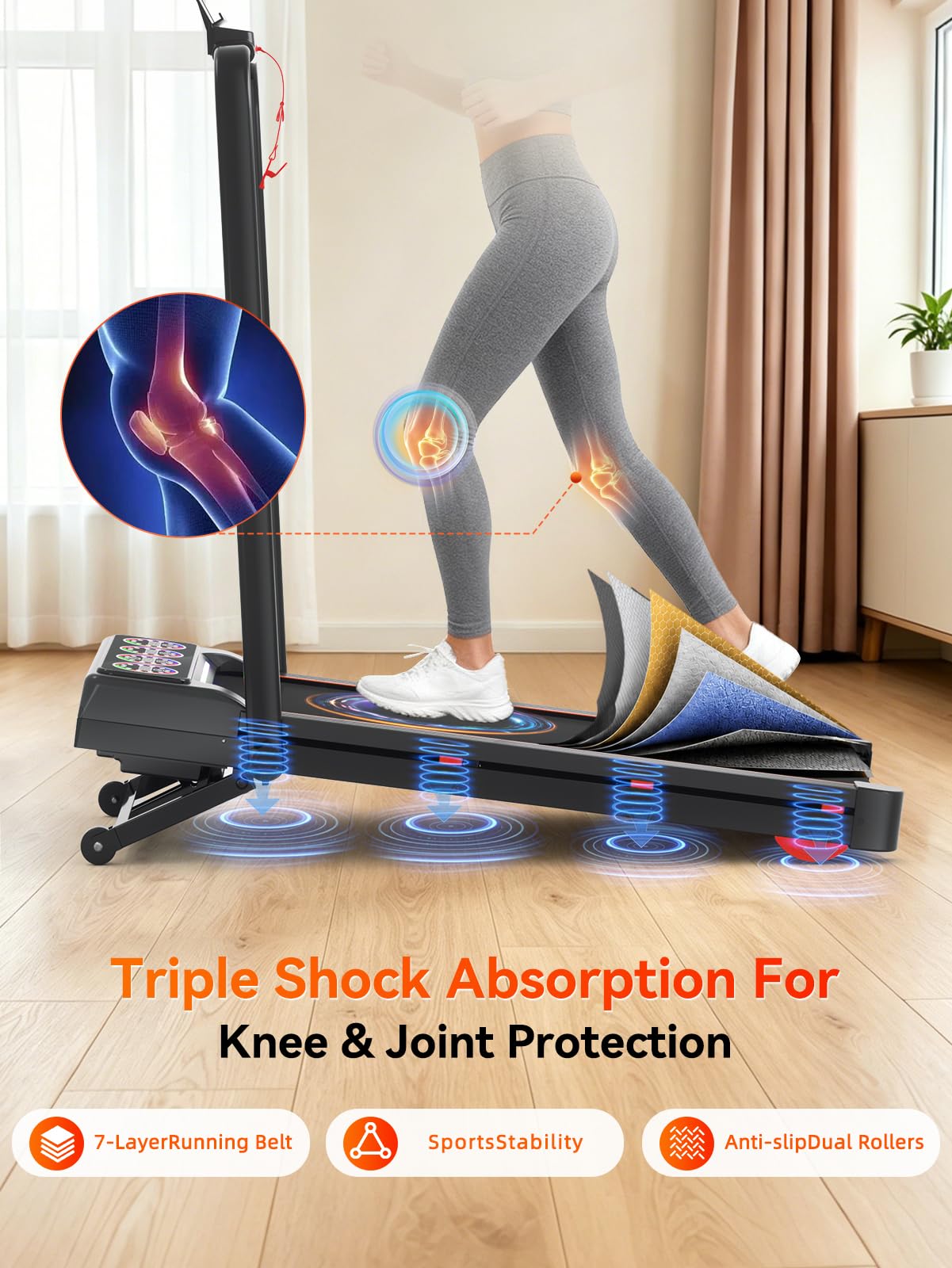 Ecogou Walking Pad Treadmill with 15% 12-Level Auto Incline& Handle Bar, Ecogou 3.5HP Quiet Under Desk Treadmill,450 lbs Capacity UI Screen & Remote Control, Compact Treadmills for Home Hiking