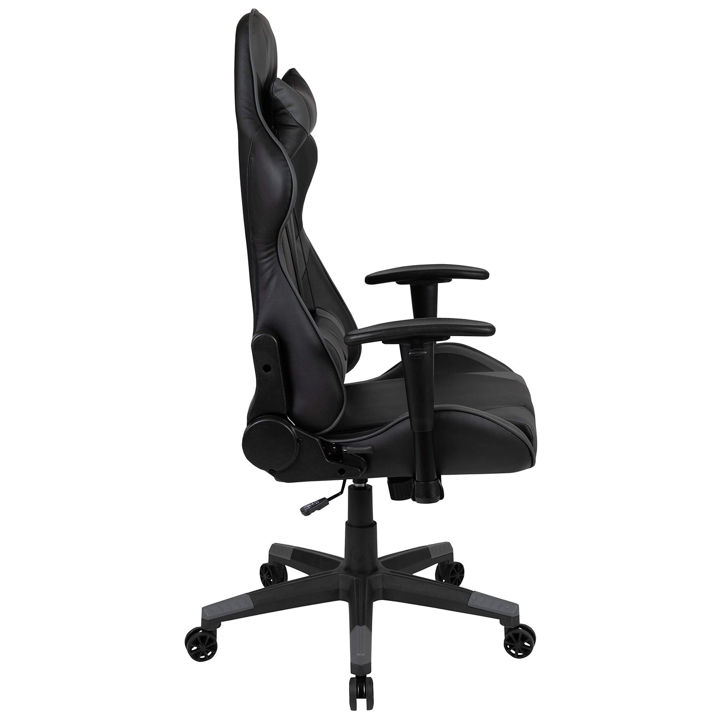 Flash Furniture X20 Gaming Chair Racing Office Ergonomic Computer PC Adjustable Swivel Chair with Fully Reclining Back in Gray LeatherSoft