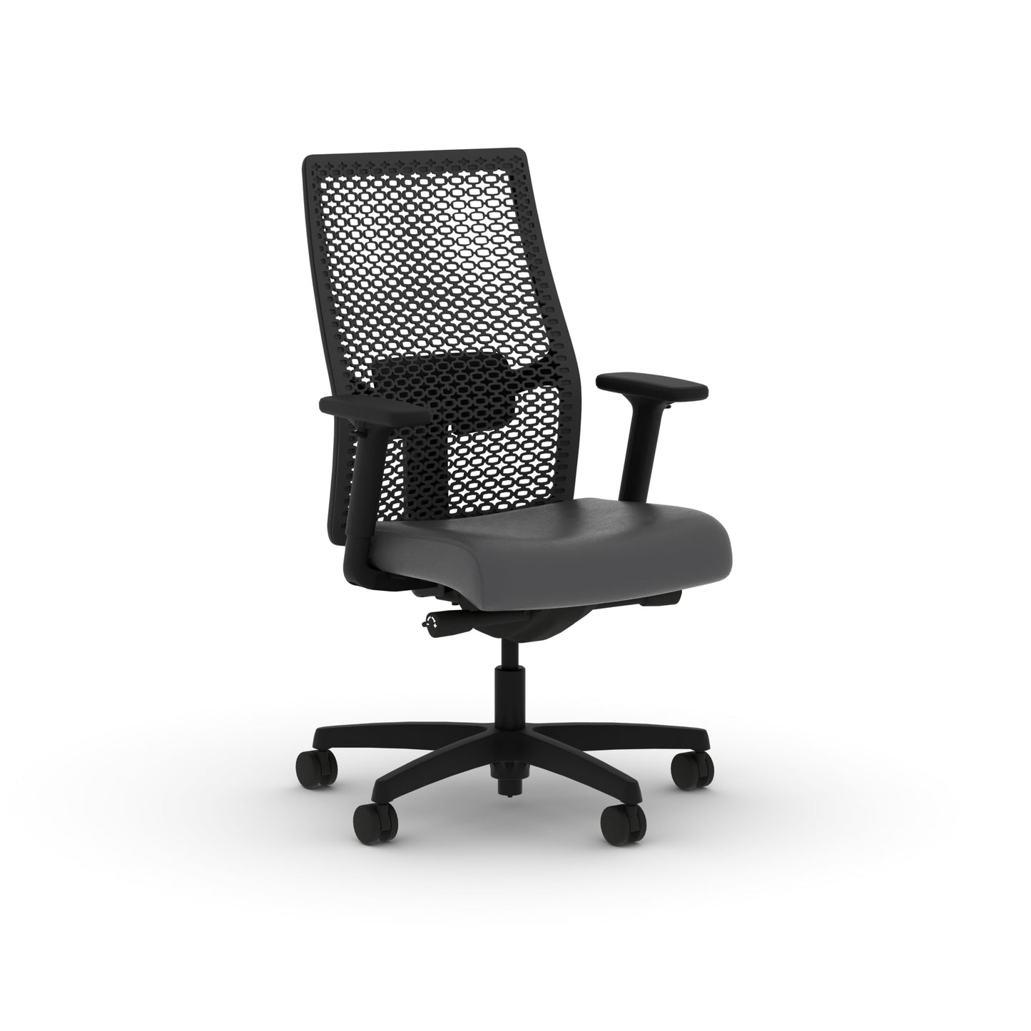 HON Ignition 2.0 ReActiv Ergonomic Office Chair, Mesh Desk Chair with Lumbar Support, Advanced Synchro‑Tilt, Height and Width Adjustable Arms, Swivel Wheels, Black Frame, Graphite