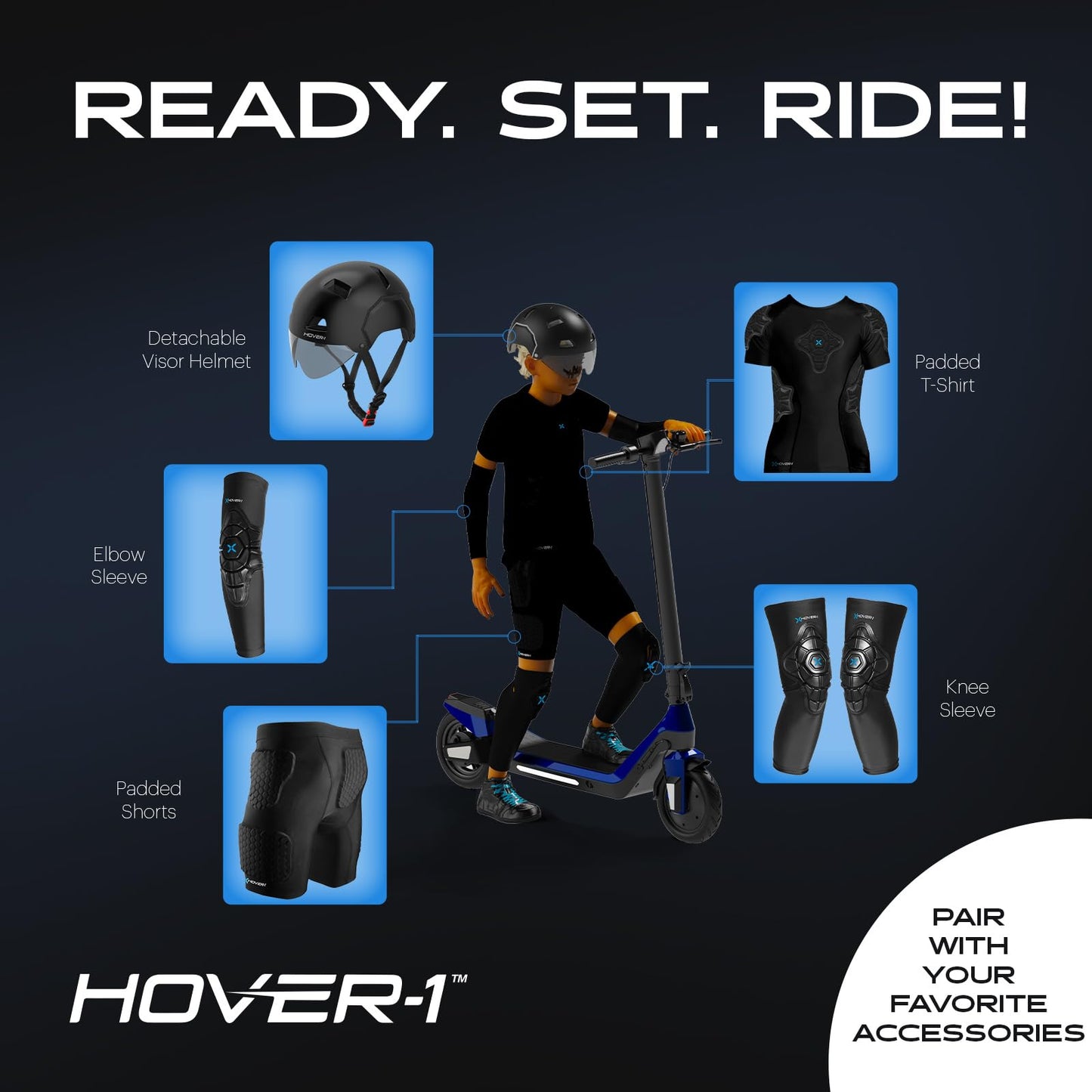 Hover-1 Neo V Foldable Electric Scooter with 250W Rated Brushless Motor, 16 mph Max Speed, 6.5” Wheels, 9 Mile Range Commuting Scooter for Kids & Teens