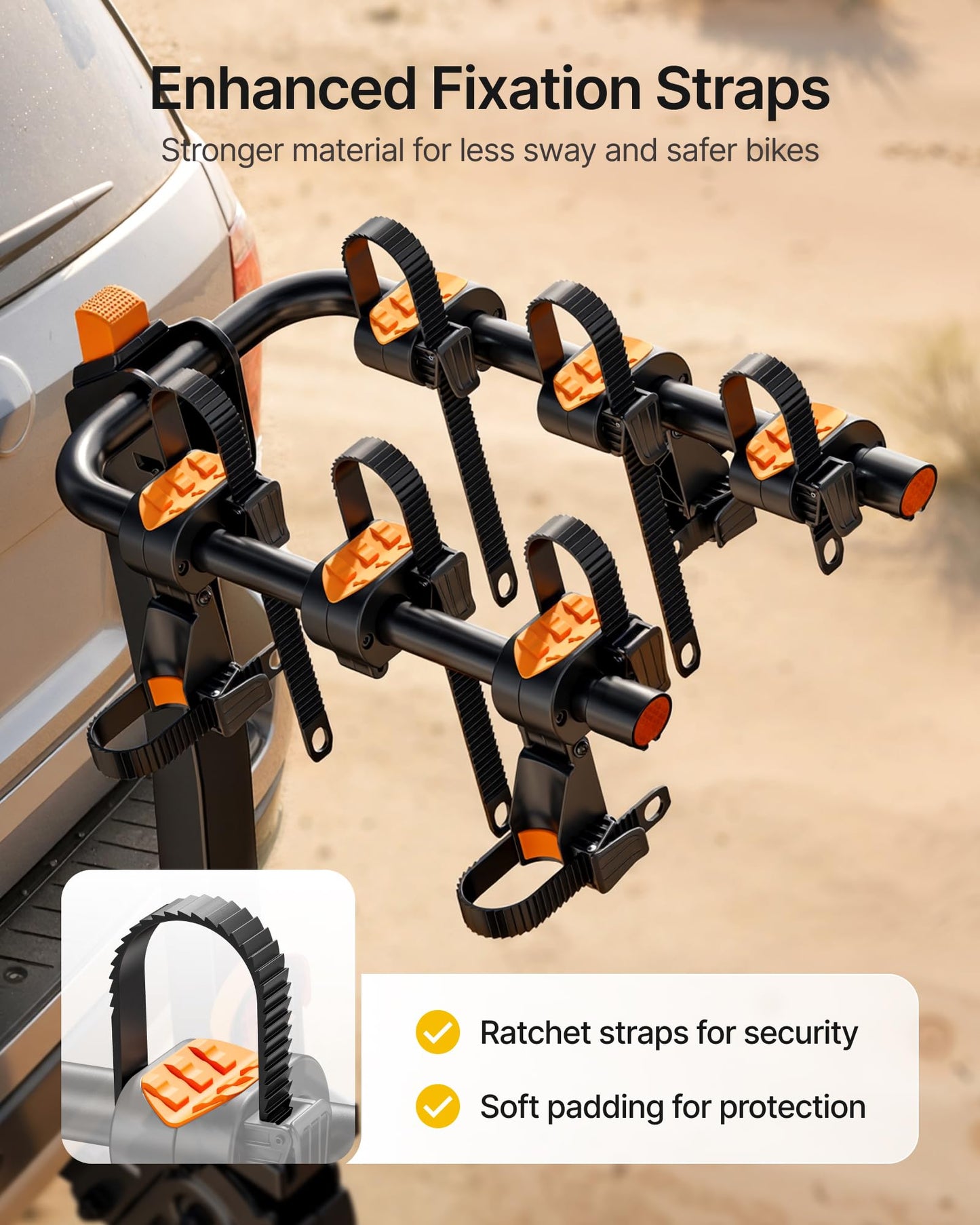 monTEK Premier Locking Quick Release 3-Bike Rack for Cars, Trucks, SUVs with 2” Hitch, Quick Foldable & Tiltable Bike Rack Hitch,3mm Thick Heavy-Duty Steel Frame&High-Secure Straps Hitch Bike Rack