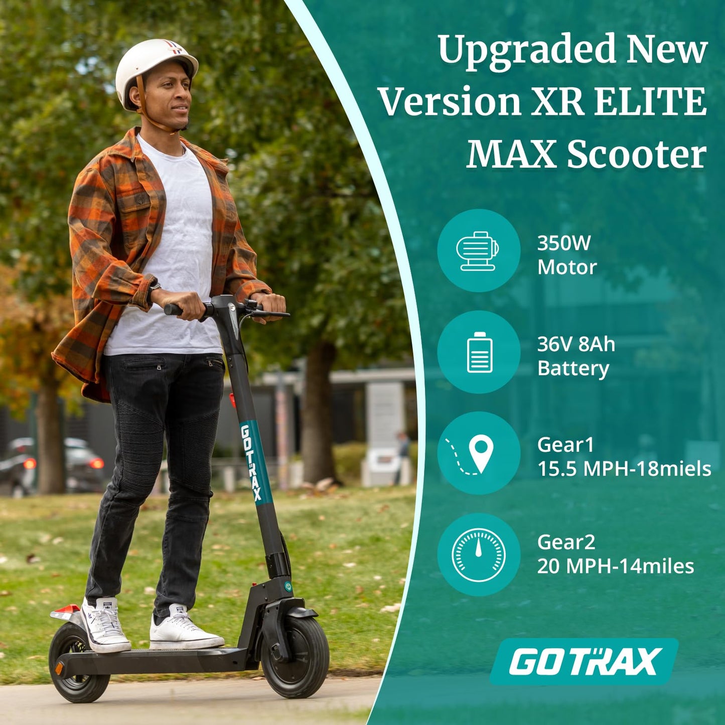 Gotrax XR ELITE MAX Electric Scooter -10" Pneumatic Tires, Max 20 Miles Range, 20 Mph Speed Power by 350W Motor, Large Digital Display and Cruise Control for Foldable Commuter E-Scooter for Adult