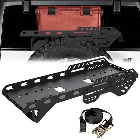 MusixiA Spare Tire Cargo Basket, Fits 30"-40" Spare Tire Offroad Rack