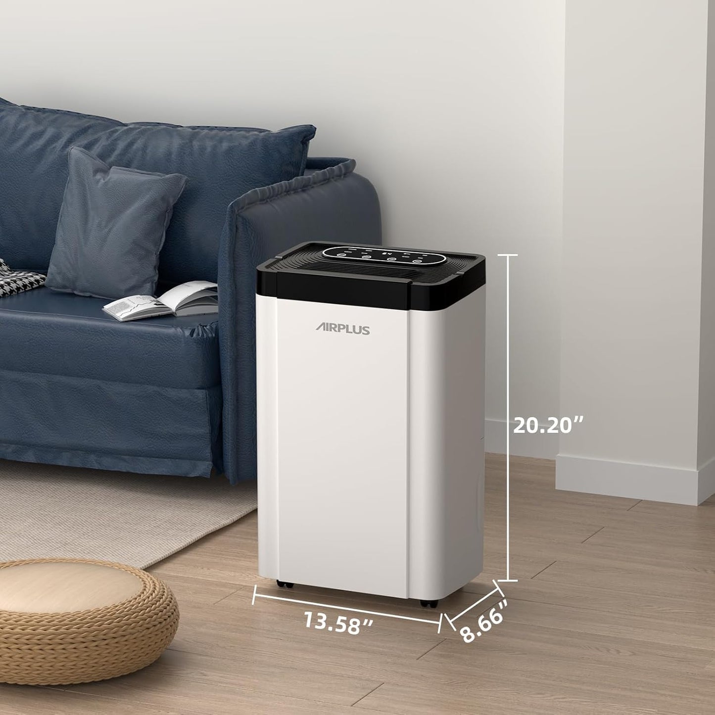 AIRPLUS 5500 Sq. Ft Dehumidifiers for Home, 80 Pints Dehumidifier for Basement with Drain Hose, Continuous Drainage, Intelligent Humidistat, Dehumidifier for bathroom, bedroom, Large Room, 1909