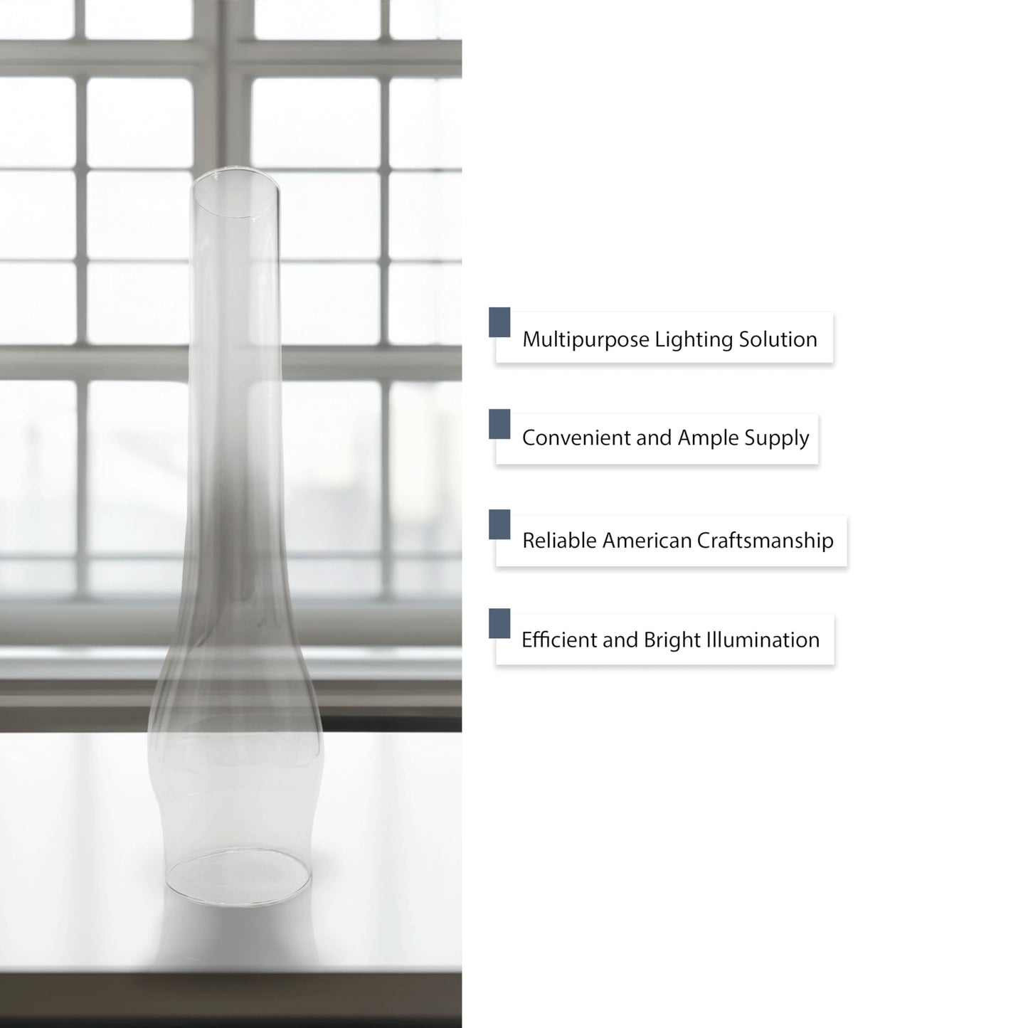 LIGHT OF MINE Oil Lamp Replacement Chimneys 3in x 14in Clear - Model PARE-CHIMN