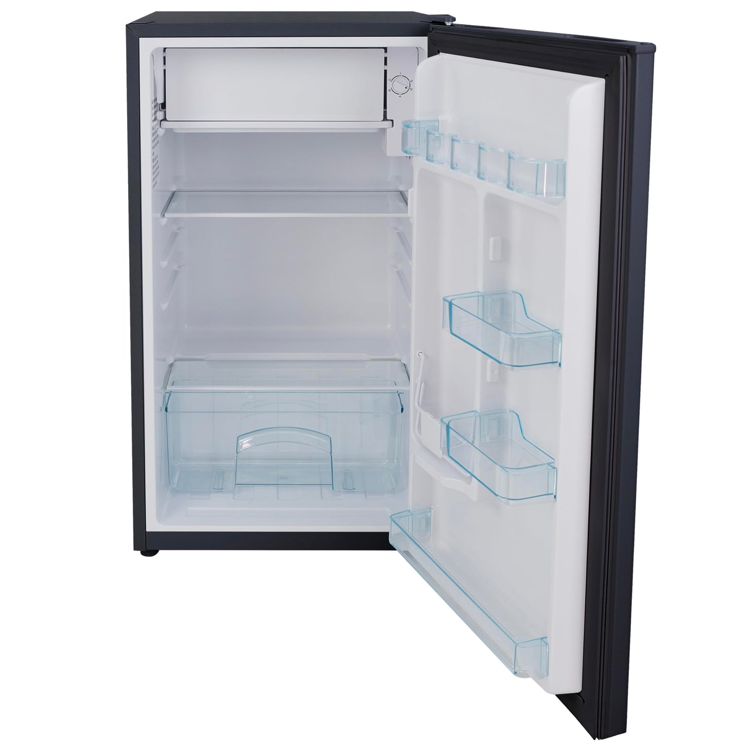 Avanti 3.3 Cu. Ft. Mini Fridge Compact Refrigerator with Adjustable Temperature, Removable Shelves, Chiller Compartment wiith Flush-Back Design, 3.3 cu.ft., Black
