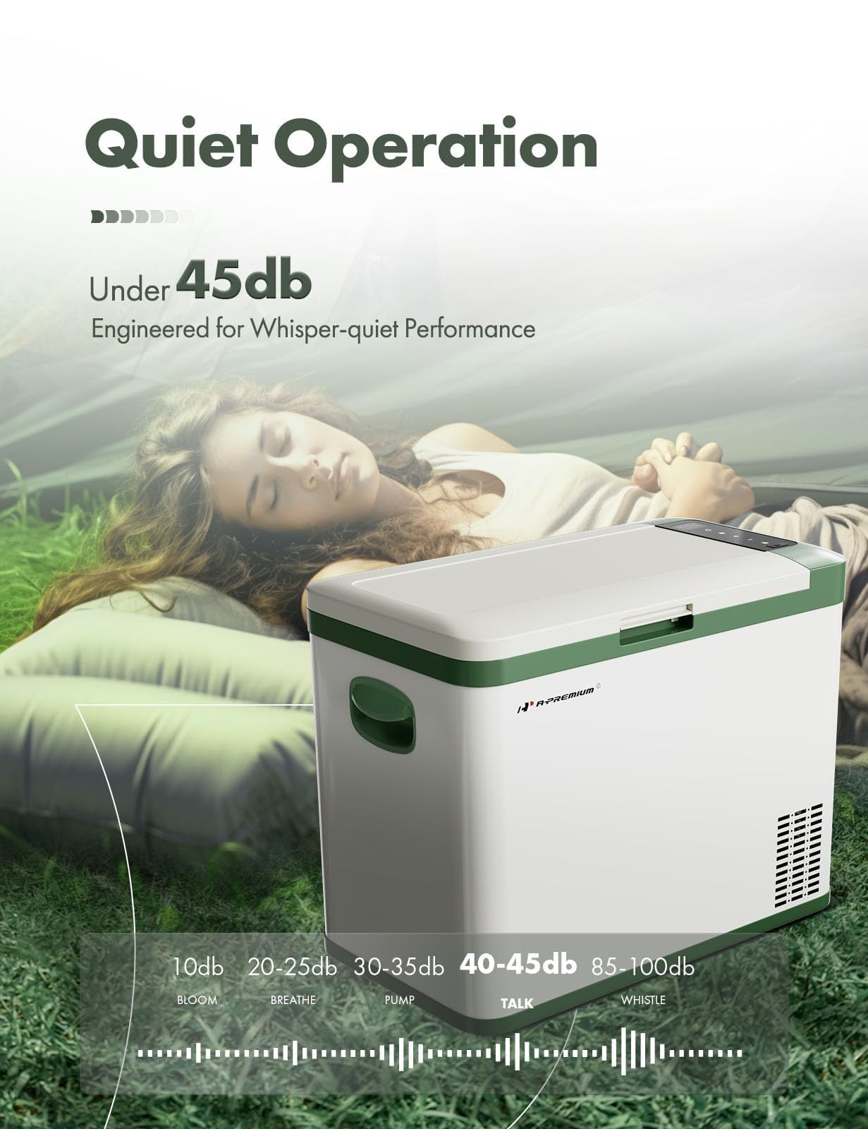 A-Premium 12 Volt Refrigerator 37QT/34.9L Portable Car Fridge Cooler, -4°F~68°F Portable Freezer Fast Cooling with 12/24V DC & 110/240V AC for Truck Outdoor Camping RV Roadtrips and Home Party Use