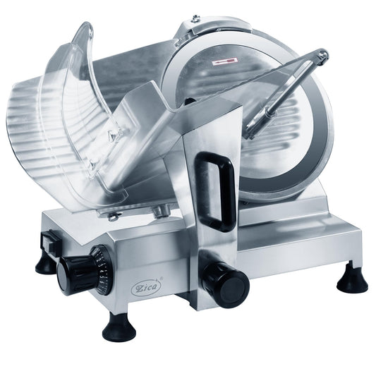 Zica Commercial Meat Slicer, 10 inch Electric Food Slicer, Stainless Steel Blade Semi-Auto Deli Meat Cheese Food Ham Slicer for Commercial and Home use 240W ZBS-10A [ETL]