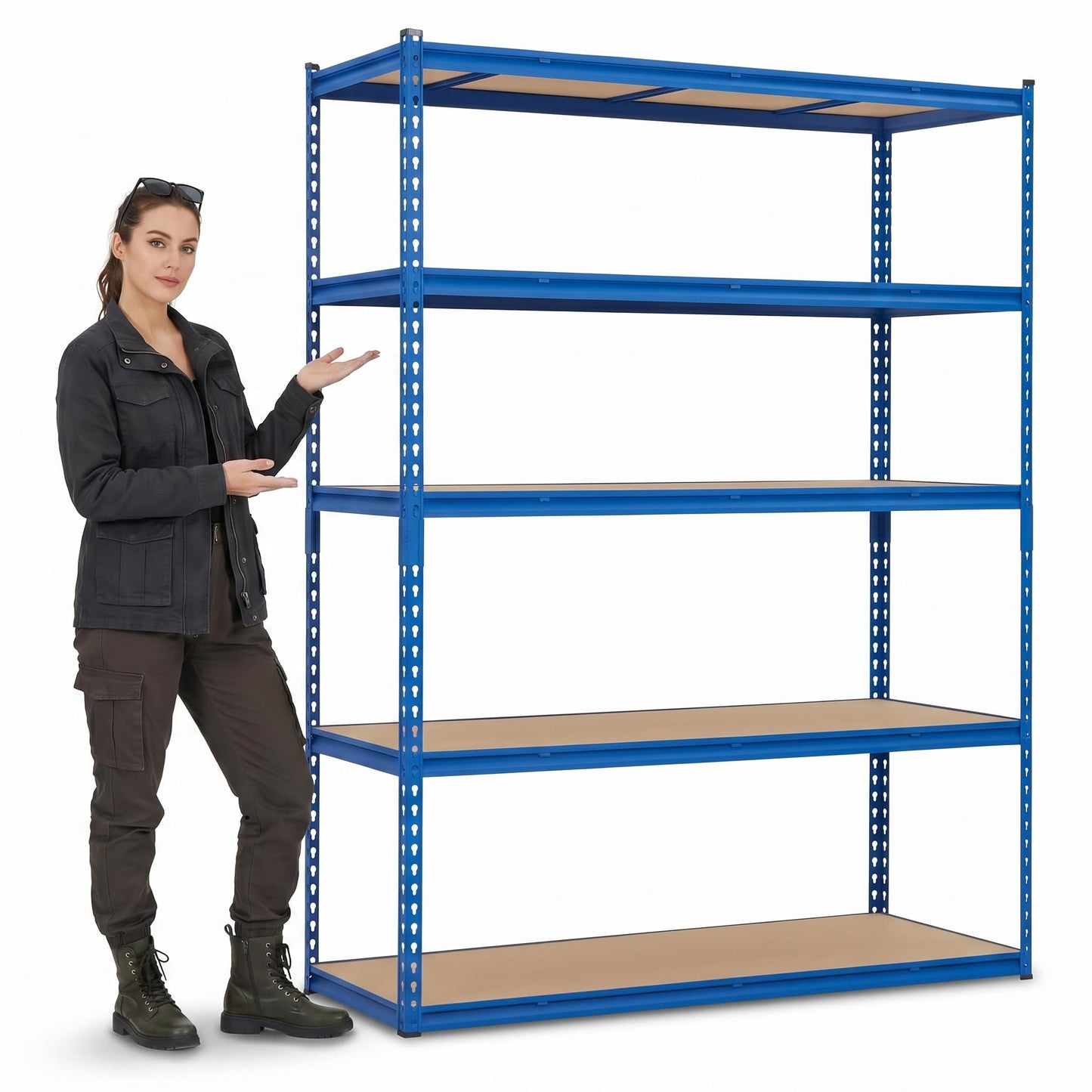 SierraSquad 60" W Garage Shelving Unit, 2500 LB Capacity, 5 Tier Adjustable Steel Storage Shelves, Heavy Duty Storage Racks for Basement Warehouse Shop, 60" W x 24" D x 72" H, Blue