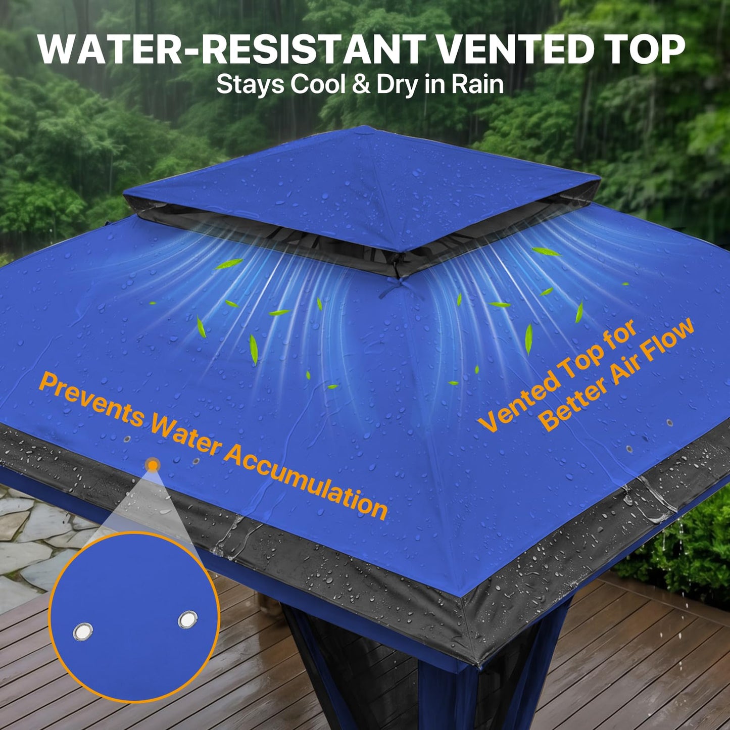 COOS BAY 11x11 Pop Up Gazebo with Mesh Netting, Instant Outdoor Canopy Tent, Water Resistant Shelter with UPF 50+ UV Protection, 121 Sq Ft Coverage, Blue