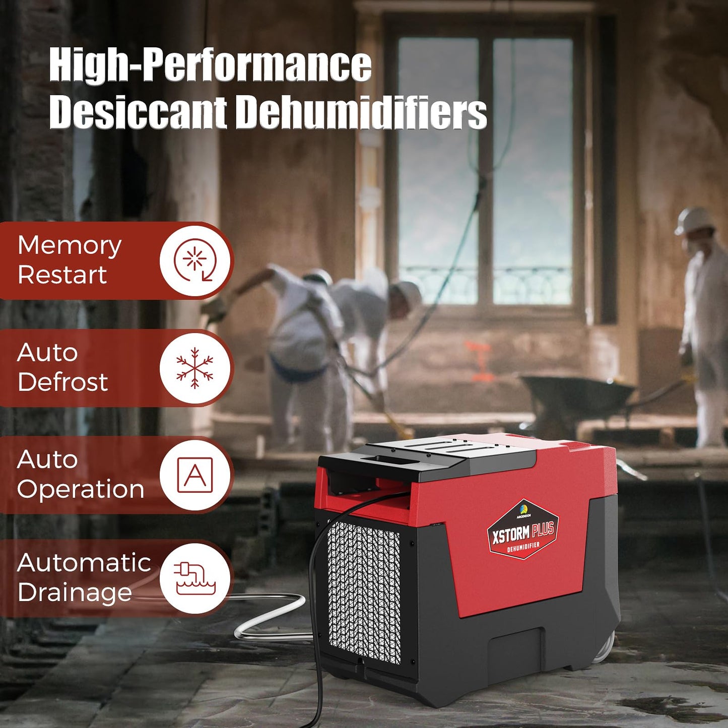 ARGENDON Commercial Dehumidifier with Pump 180PPD Dehumidifier Basement Suit for 2,300 Sq.Ft Space with Drain Hose for Crawl Spaces, Industry Use, Garage, Whole House, limited 5-Year-Warranty