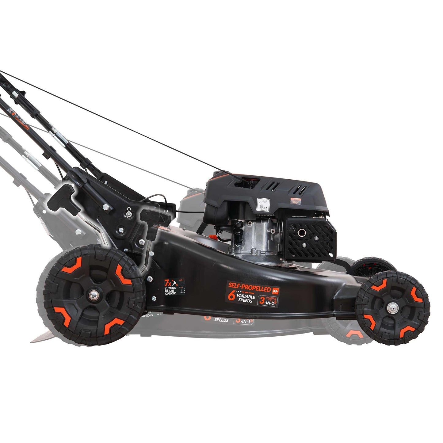 24 in. 201 cc Select PACE 6 Speed CVT High Wheel RWD 3-in-1 Gas Walk Behind Self-Propelled Lawn Mower W/Recoil Start