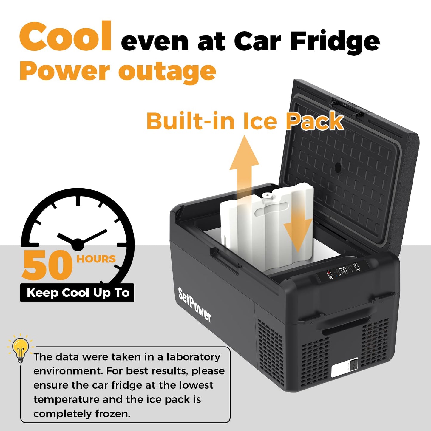 Setpower 12V Refrigerator 21 Quart Portable Freezer 50 Hours Keep Cool,Electric Cooler for Vehicles Car Refrigerator for Car Camping Truck Van RV SUV Road Trip Travel (3-year warranty)