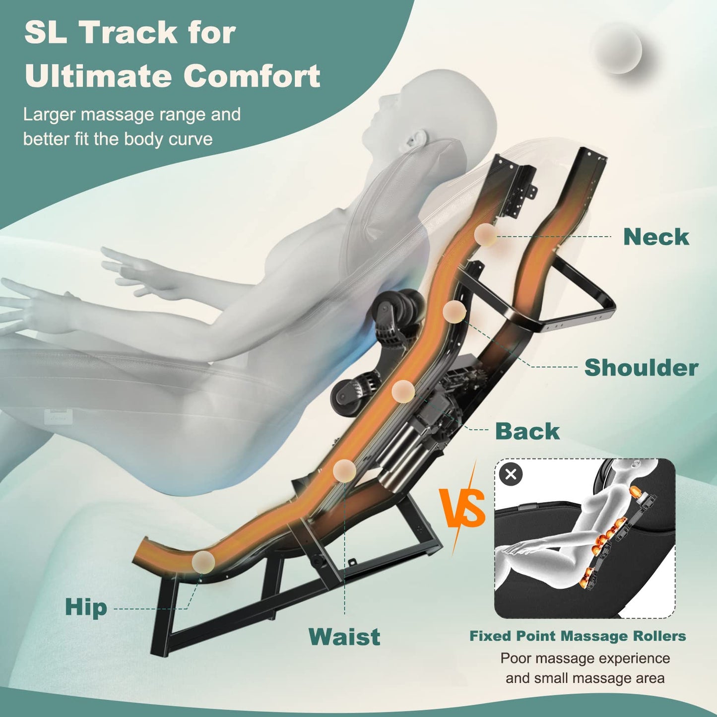 Giantex Full Body Massage Chair, Zero Gravity SL Track Electric Recliner with Reversible Footrest, Back Heater, Wheels & Pillow, Shoulder Detection, Calf Airbag, No Installation, Free Indoor Delivery