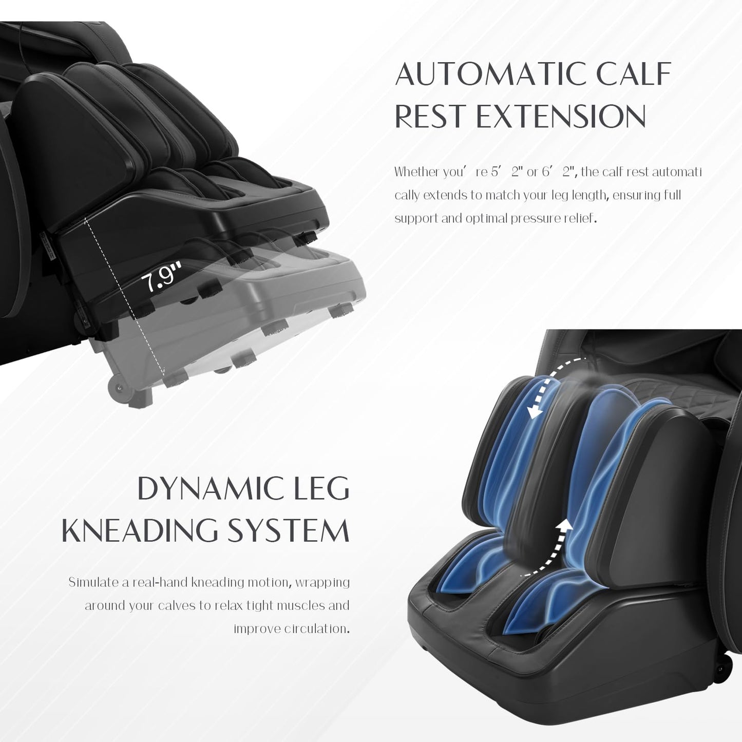3D Massage Chair, Full Body Massage Chair, Zero Gravity Recliner w/Dynamic Leg Kneading System, 53.14" SL Track, Sleek Appearance, 12 Auto Modes, Wireless Charging, Bluetooth Speaker, TFT Screen