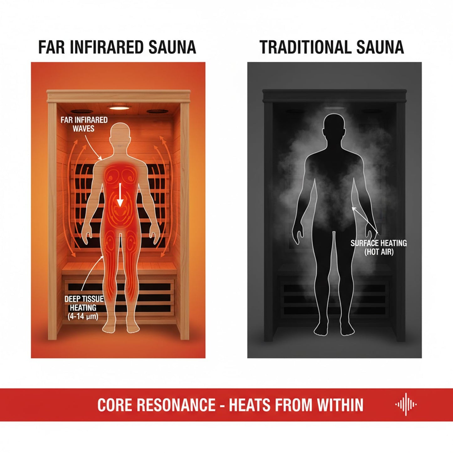 Homsido Red Light Therapy Infrared Sauna for Home – 1300W 110V 1-Person Indoor Wood Sauna w/Carbon Crystal Heaters, Red Light Lamp, Post-Workout Recovery & Spa Relaxation, Gift for Women Men