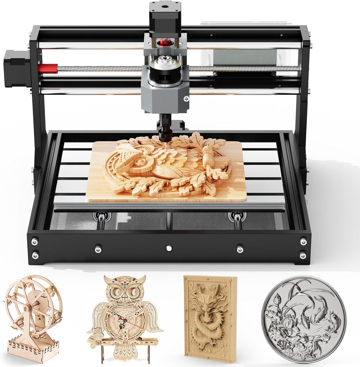 TTC3018 CNC Router Machine 3-Axis Engraving Machine Metal Engraver GRBL Control with Built-in WiFi, 775 Spindle Motor, Engraver Desktop CNC for Wood, Acrylic, Plastic, Aluminum