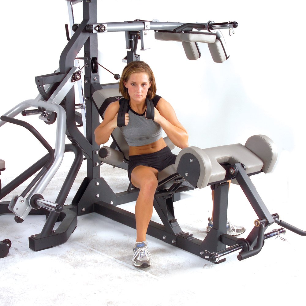 Body-Solid (SBL460P4) Free-Weight Leverage Gym with Squat Attachment and Olympic Leverage Flat Incline Decline Machine with Bench, Arm & Leg Strength Training Functional Exercise Workout Station
