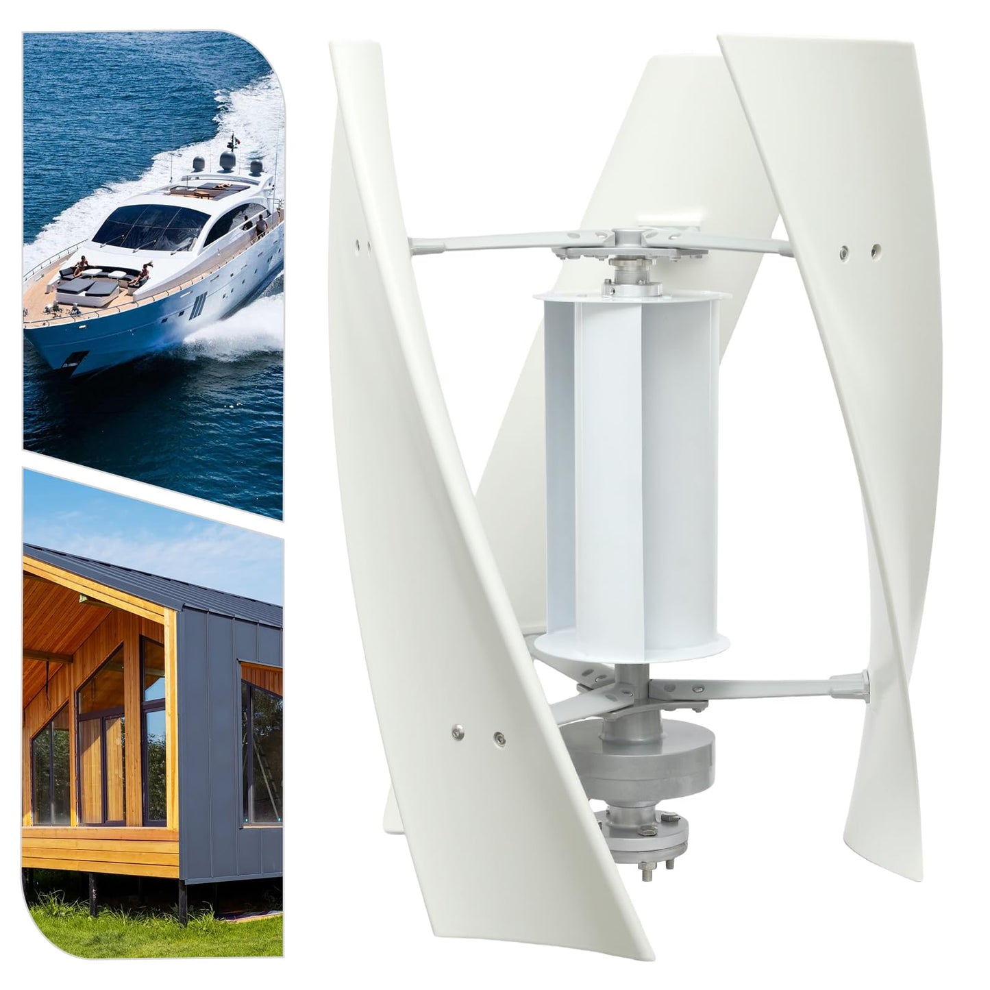 eaizybuk 100W Wind Turbine Generator Kit, 12V/24V Vertical Wind Turbine 5.59Mph Spiral Structure Permanent Magnet Levitation Motor Low Noise for Home, Business, Industrial Energy Supply