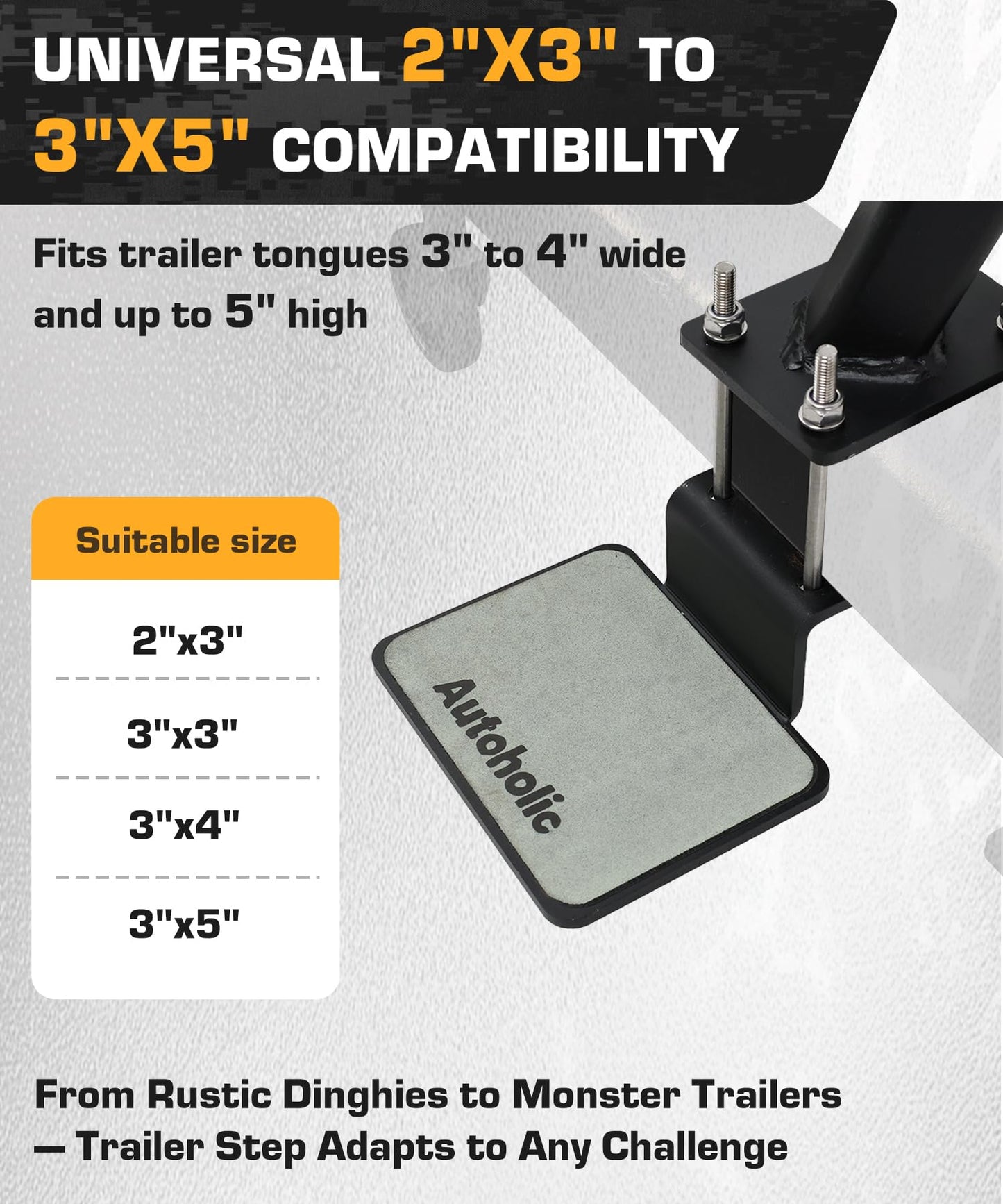 Autoholic Boat Trailer Step 5 Step with Handle Non-Slip Step Fit for Trailer Tongue Safer Easier for People of All Ages Board Boat Trailer Stability Reduce Slip Glow in Dark Climbing Assist