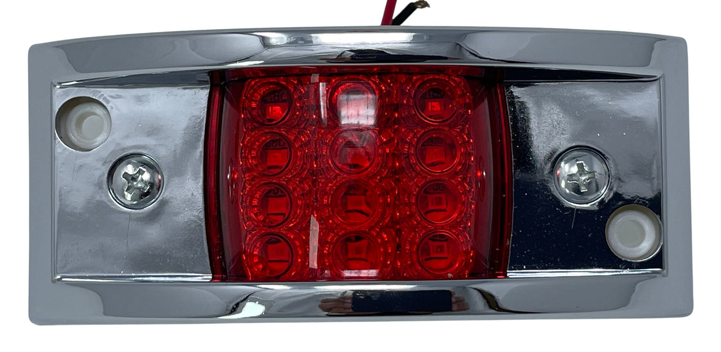All Star Truck Parts 12LED Rectangular Clearance Side Marker Light, Surface Mount, 4-4/5in, Plastic, 4 PACK
