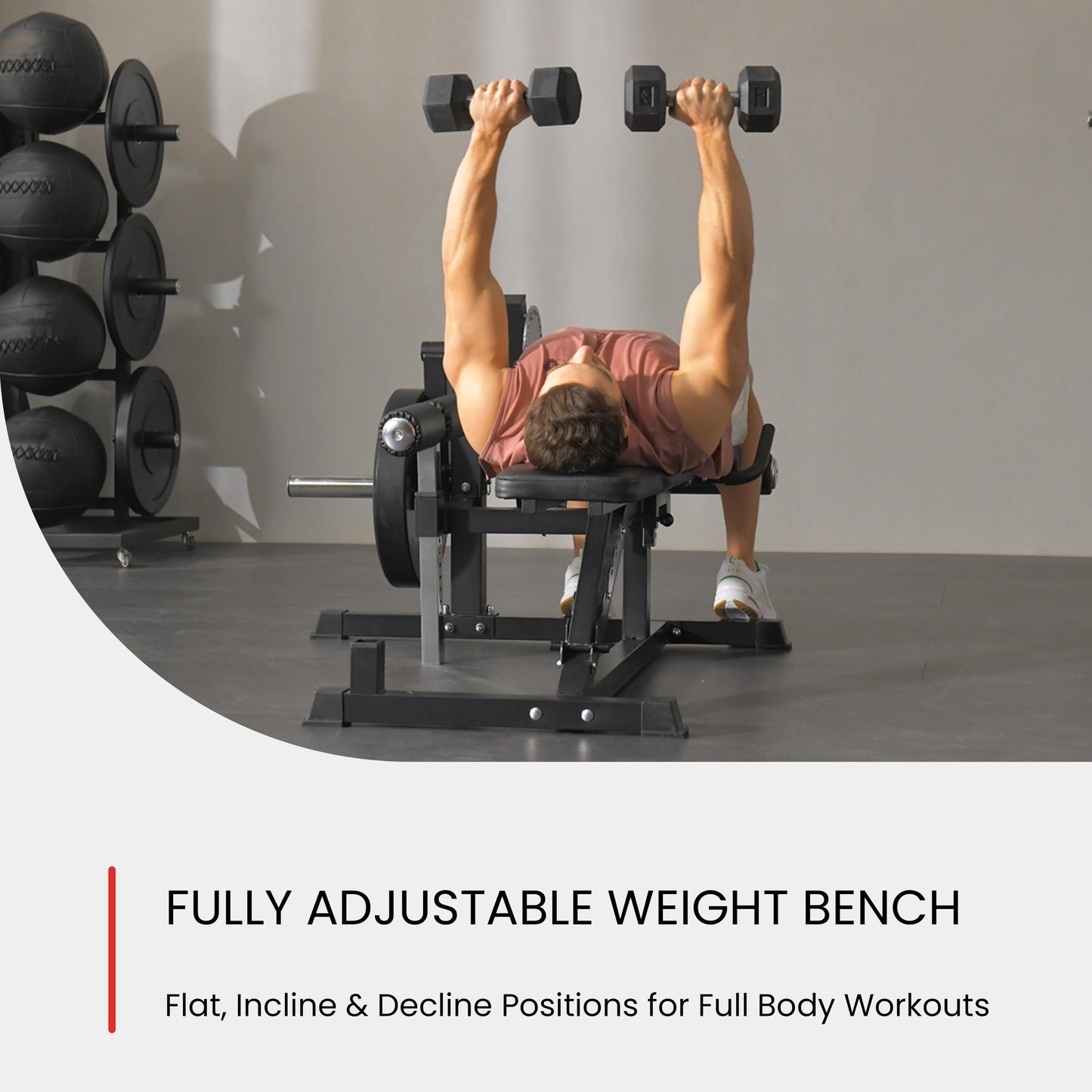 Finer Form GLX Adjustable Weight Bench with Leg Extension and Curl Machine, Total Body Bench for Home Gym, Great for Bench Press, Sit Ups, Preacher Curl, Hip Thrusts and Other Plate-Loaded Exercises