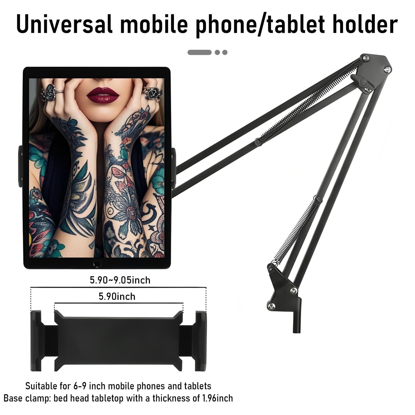 GBK Tattoo Workstation with 60W 360° LED Light, Extra-Large Magnetic Detachable Tray, Rolling Cart with Dual Phone/Tablet Stands, Salon Trolley for Tattoo Studio Artist Nail Tech