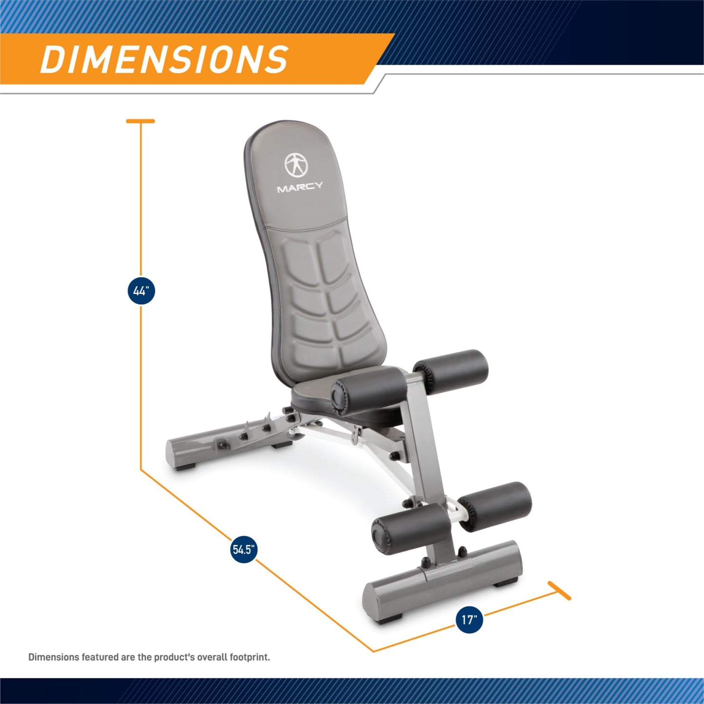 Marcy Deluxe Foldable Utility Bench Gym Equipment - SB-10100 , Black