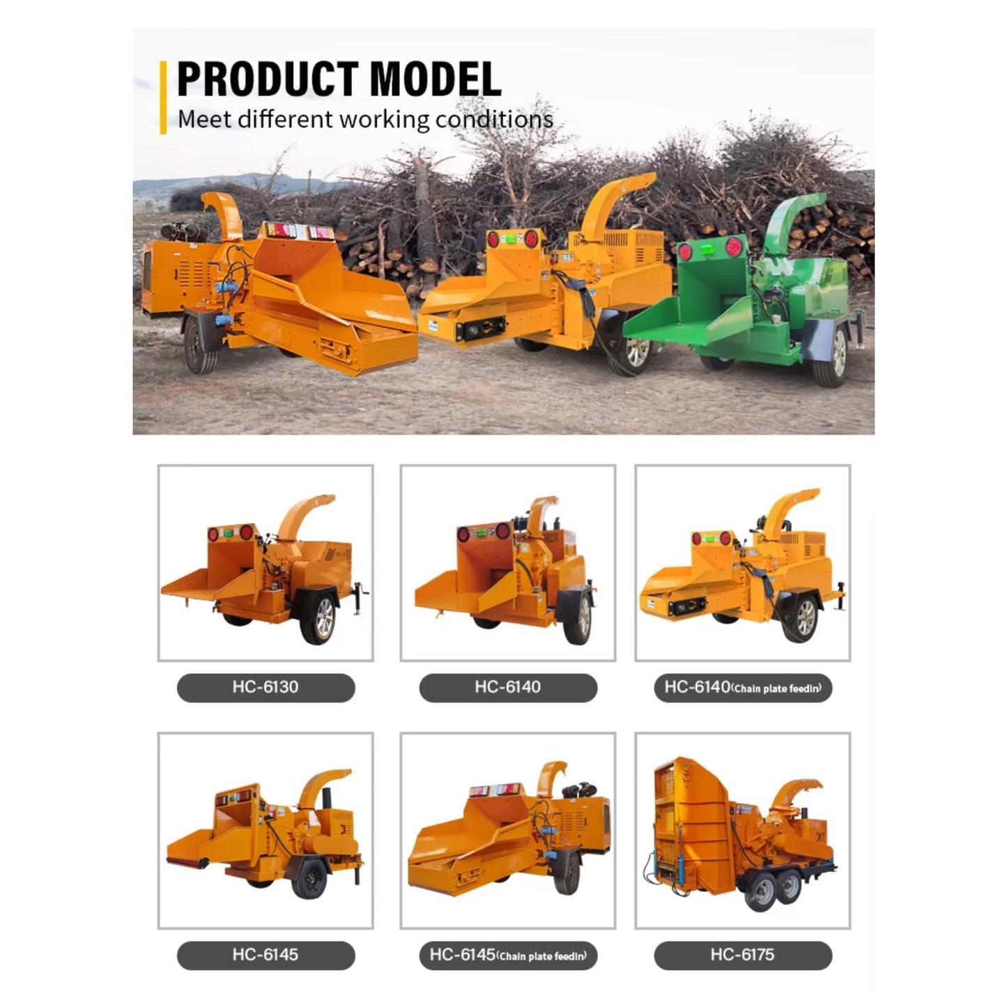 Industrial Grade Wood Crusher Mobile Wood Crusher for Forestry Wood Grinder Large Capacity Mobile Wood Chipper Machine for Yard Waste