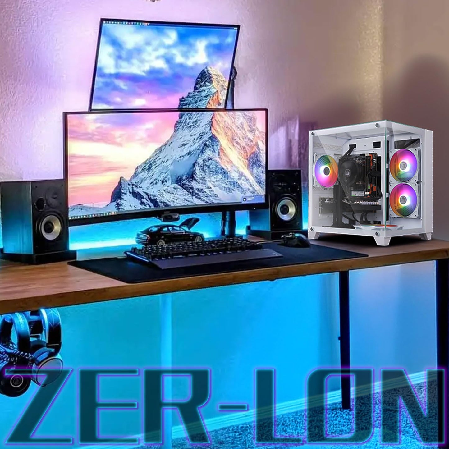 ZER-LON Gaming PC Desktop Computer, Intel Core I7 up to 3.9GHz, GTX 1050Ti 4G GDDR5, 16G RAM, 512GB SSD, WiFi 5.0, Prebuilt Gaming PC Tower Computer with 5 RGB Fan