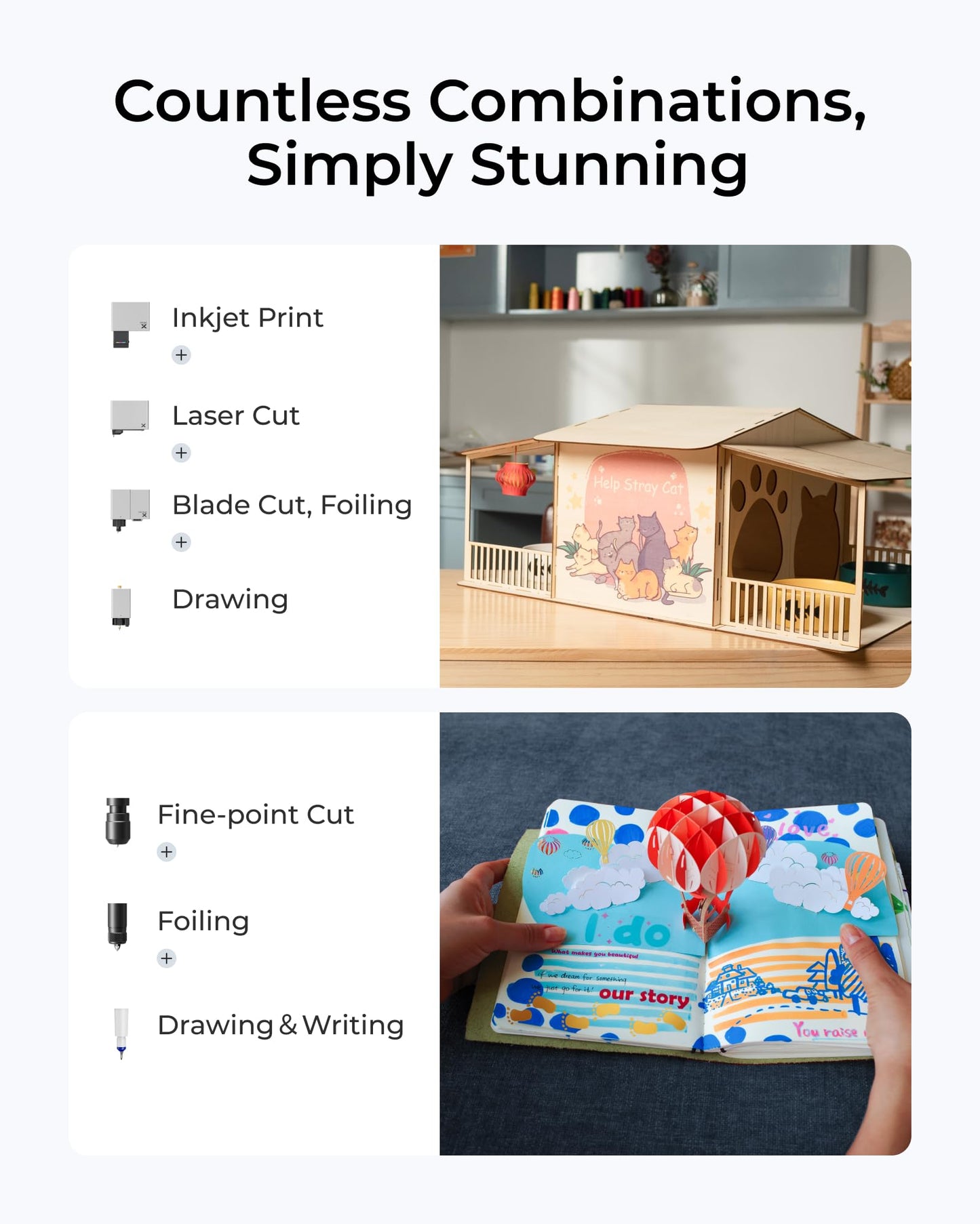 xTool M1 Ultra Laser Cutter and Engraver Machine, 4-in-1 Craft Machine with 10W Laser Engraver, Inkjet Printing, Blade Cutting, Pen Drawing, Easy to Use on 1000+ Materials - Advanced Bundle