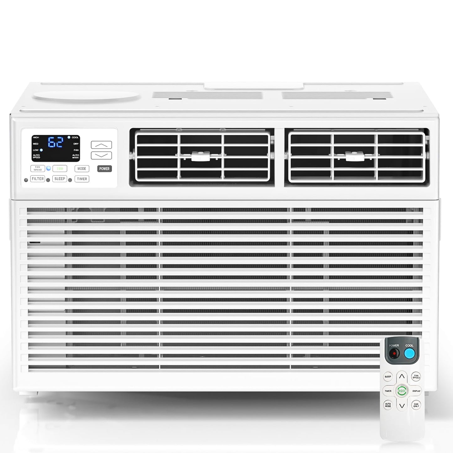 ZAFRO 10000 BTU Window Air Conditioner Unit Cools Up to 450 Sq.Ft.,Window AC Units with Dehumidifier, 4 Fan Speed, Energy Saving with Remote for Bedroom,Small Rooms,White