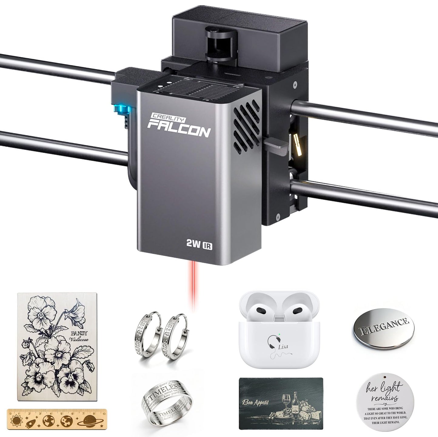 Creality 2W Infrared Laser Module, Falcon A1 Pro Replace Laser Module, High-Precision Engraving Laser for Metal, Plastic, Acrylic, Compatible Only with Falcon A1 Pro Laser Engraver