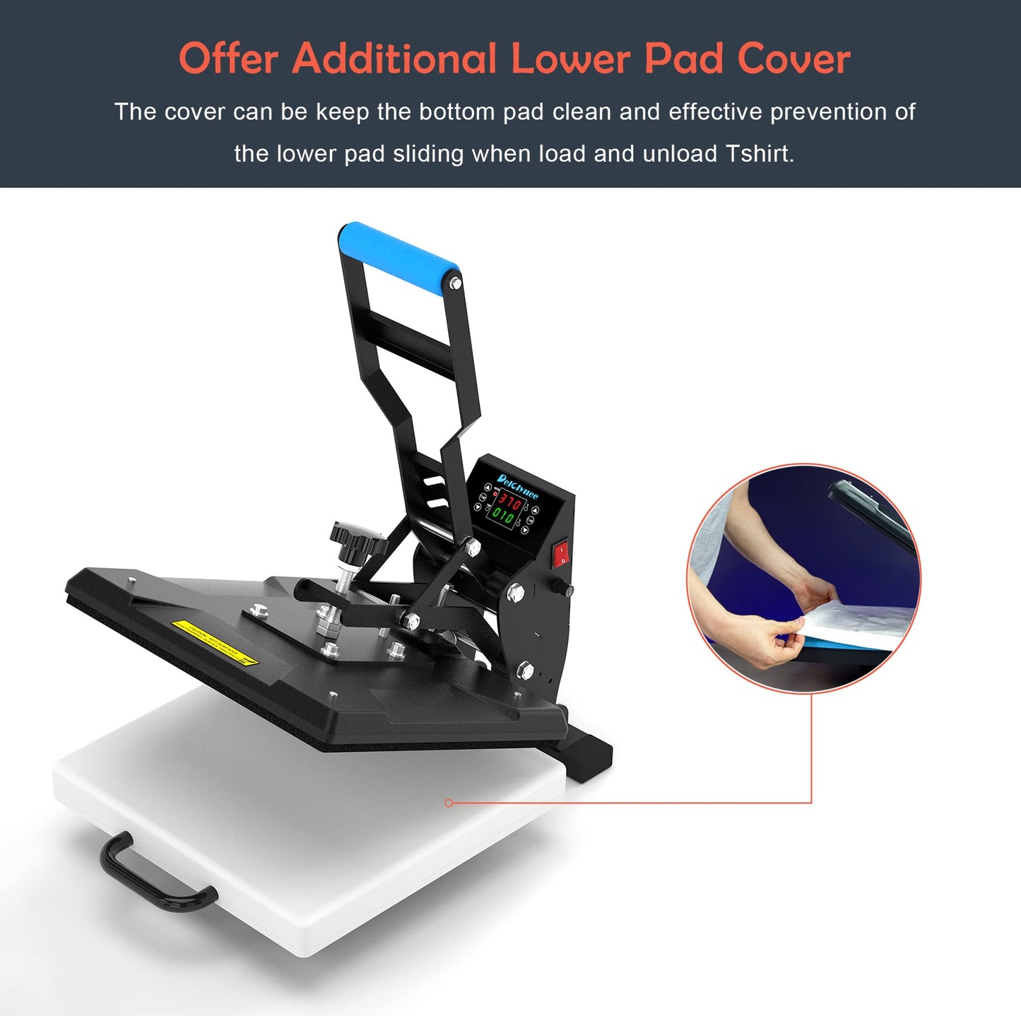 Delclynee 15" x 15" High Pressure Heat Press Machine for T Shirts, Industrial-Quality Digital Sublimation Printer for Heat Transfer Vinyl