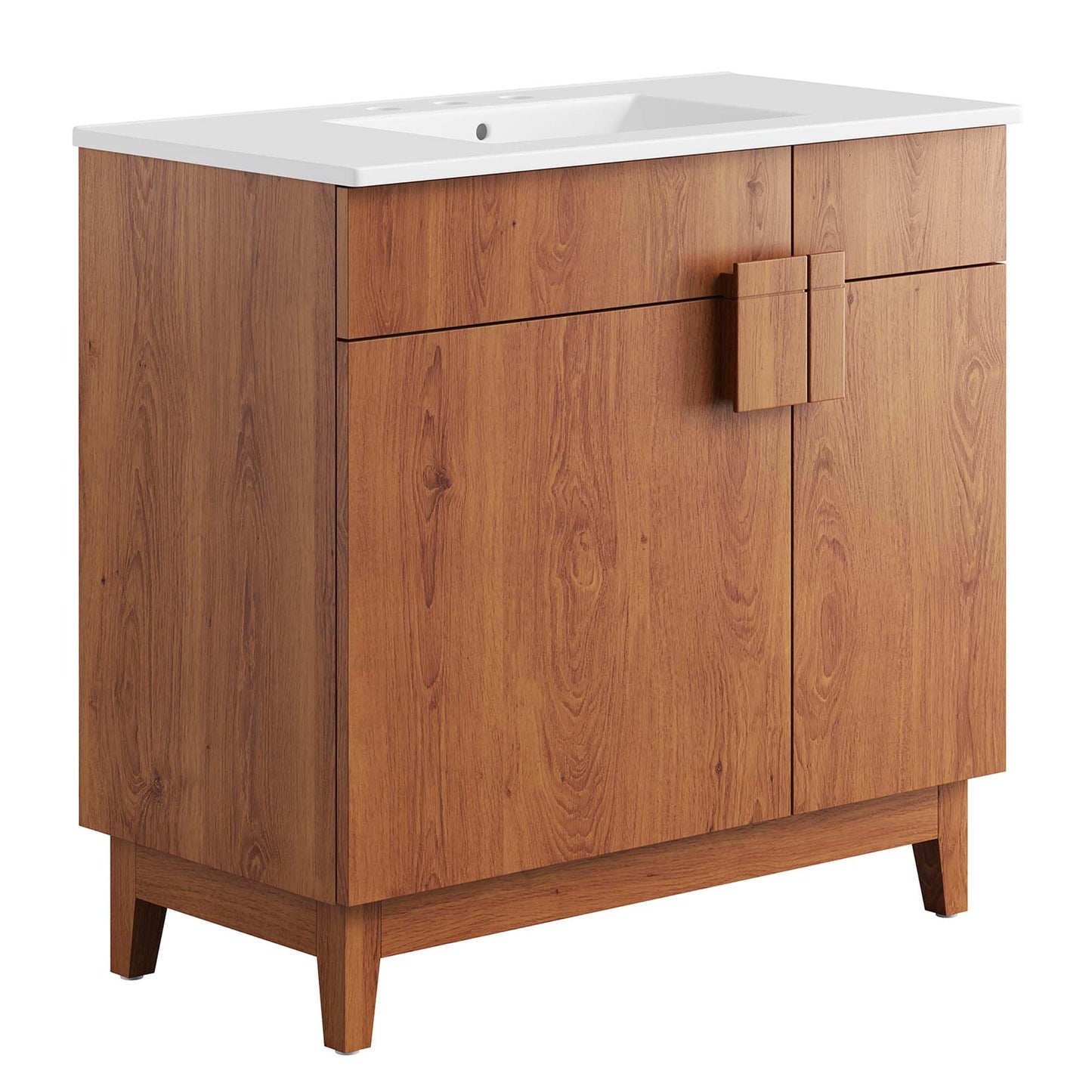 Modway Miles Vanity, White Walnut