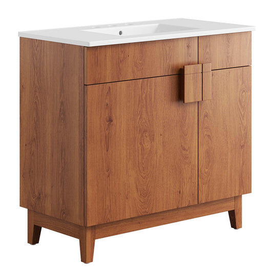 Modway Miles Vanity, White Walnut