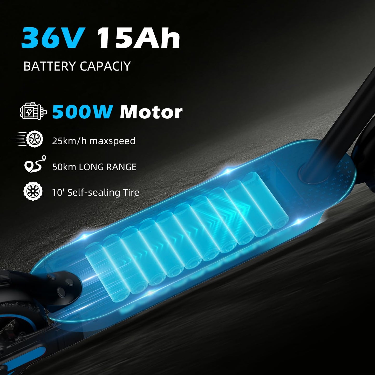 ApexSurge Electric Scooter for Adults, 10" Tires, 500W Powerful Motor and Max 31 Miles Long Range, Top Speed 25Mph, Dual Brake Stystem E Scooter, Lightweight and Foldable, APP Control, Max Load 265Lb