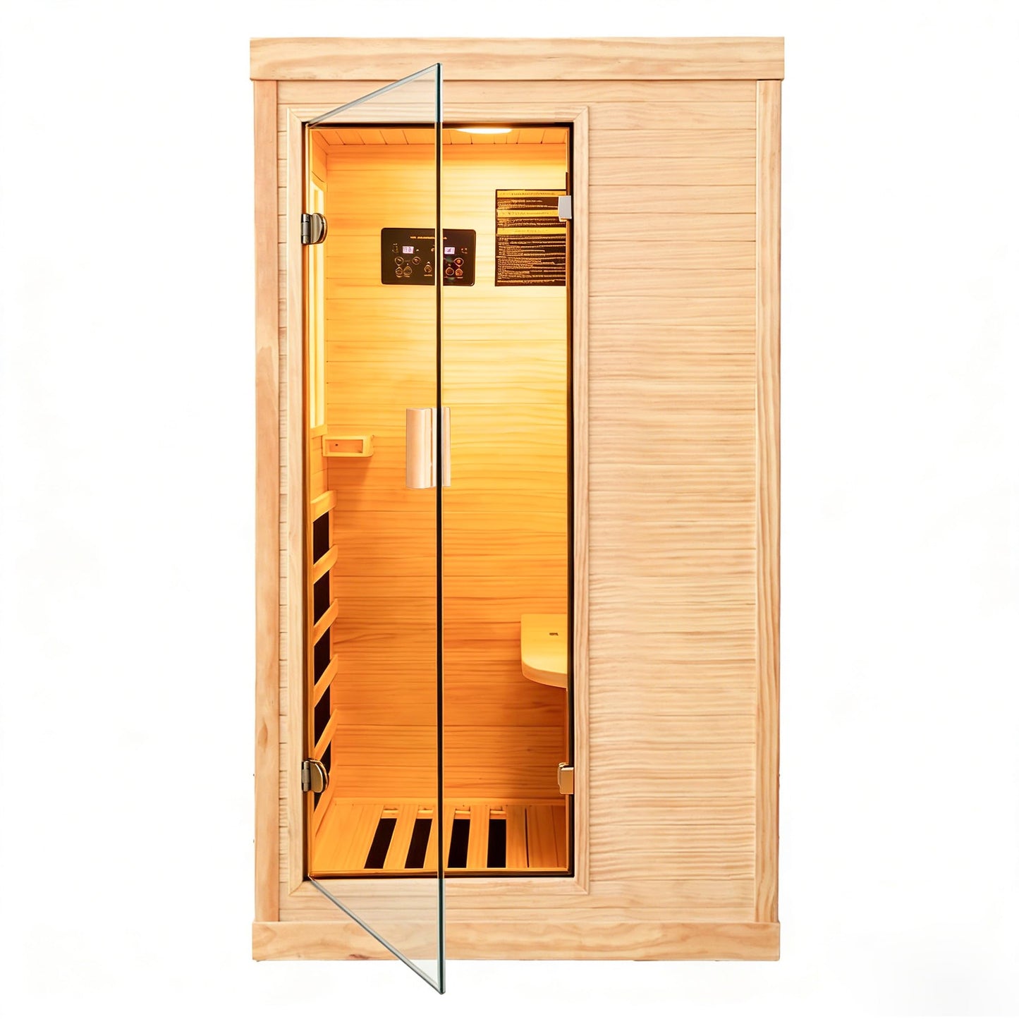 HOSAUNA Sauna 1 Person Far Infrared Sauna Low EMF Personal Indoor Dry Sauna Room for Home Gym Spa Single Person Saunas 1200W 120V 35.2" × 27.6" × 61.6 "