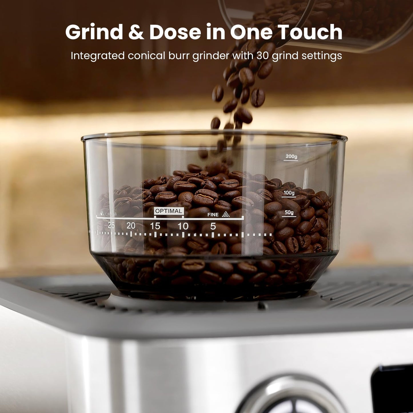 Kismile Dual Boiler Espresso Machine with Grinder, 20 Bar Espresso Maker with Milk Steamer & Hot Water, Dual LED Display, Pressure Gauge, Burr Grinder, coffee Machine for Home&Office, Stainless Steel