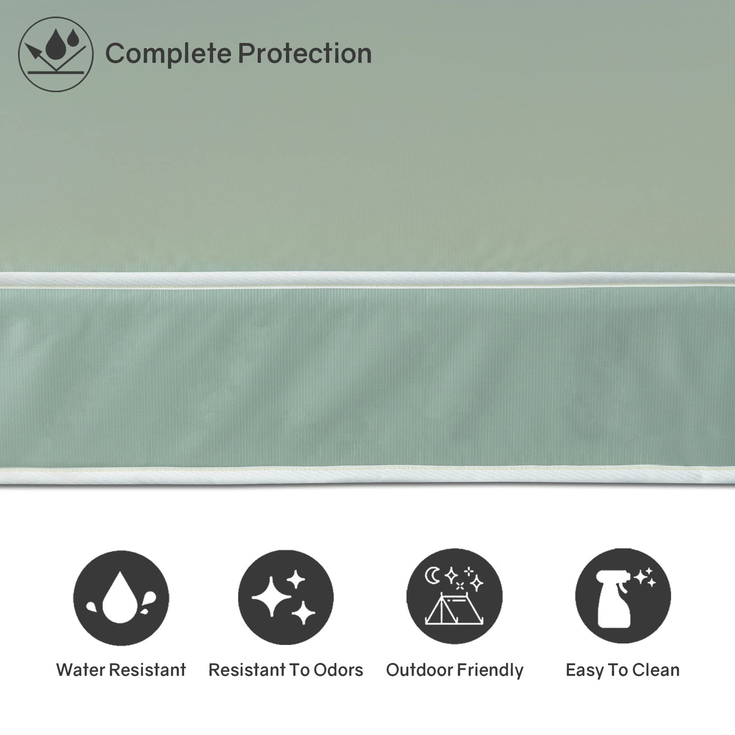 Spinal Sleep, 14-Inch Quickbase Metal Platform Bed Frame Foundation with 5" Vinyl Mattress Tight Top Double Sided Medium Firm Water Resistance, Full, Green